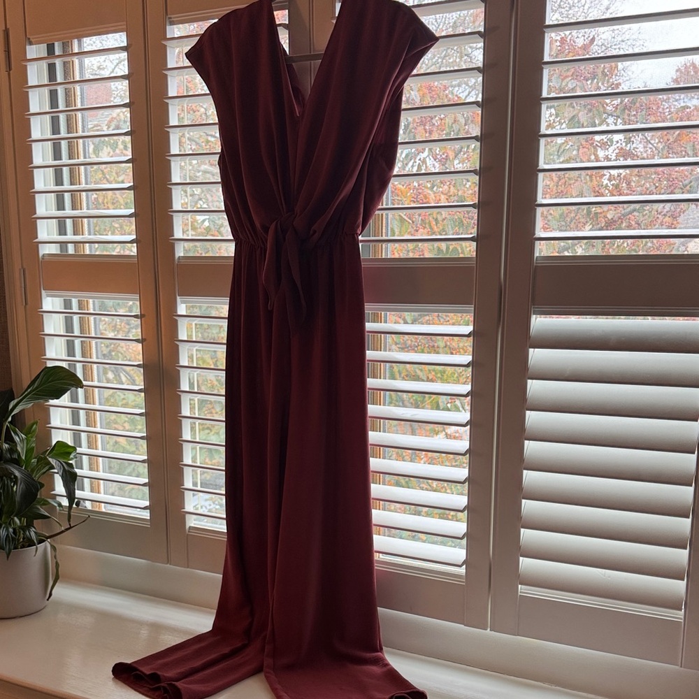 She and Sky Burgundy Jumpsuit